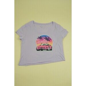 Barbie Graphic Purple Crop Top Shirt | Size M | Trendy Women's Fashion |